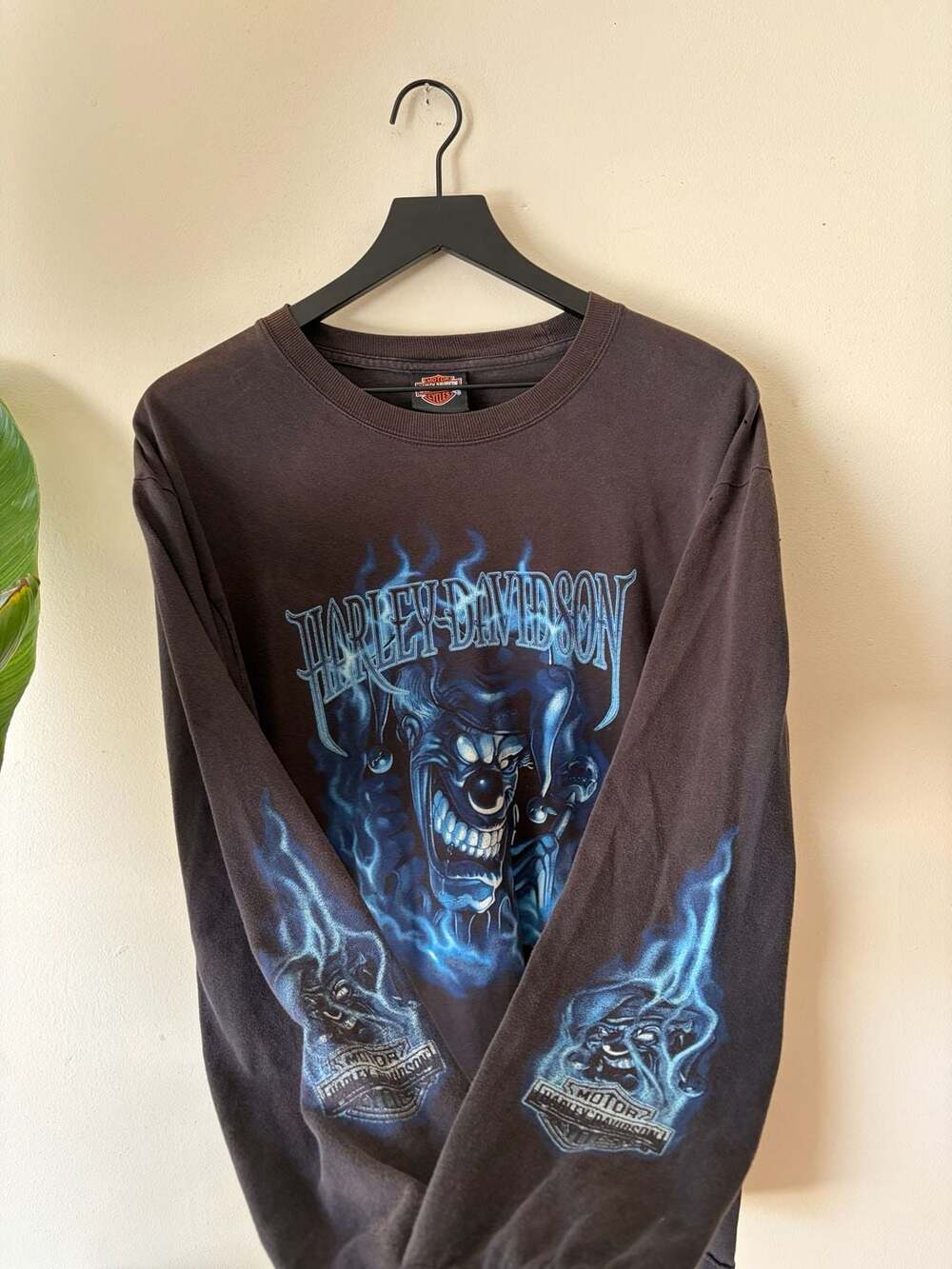 Harley Davidson Jester Flame Long Sleeve Shirt Black